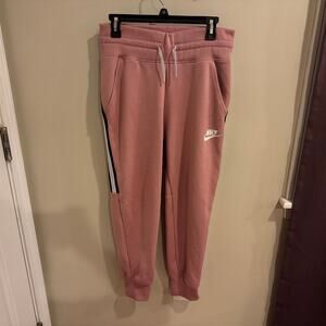 Nike Women’s Pink Striped Joggers Size Medium